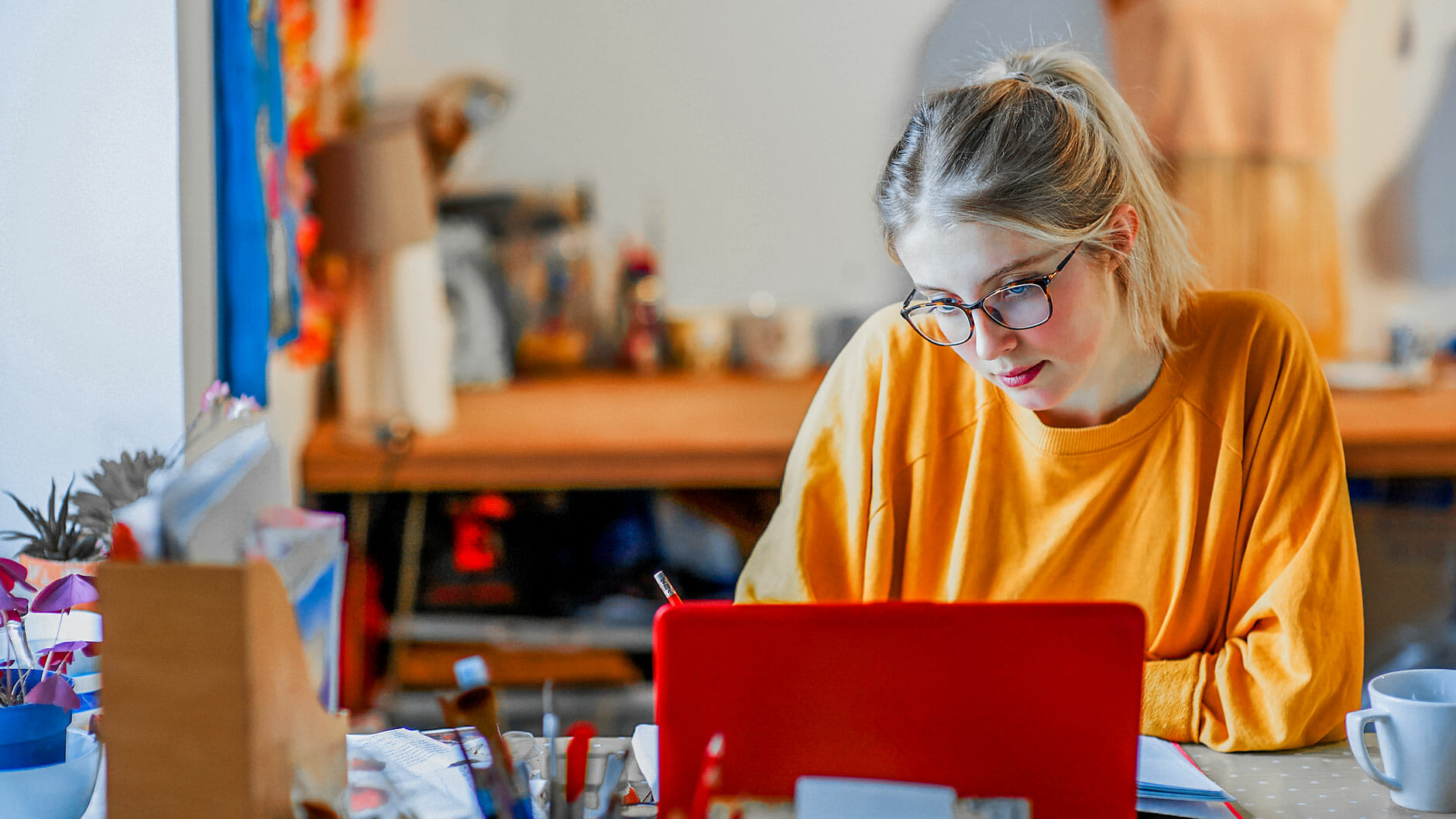 pressured senior student deep in thought passion