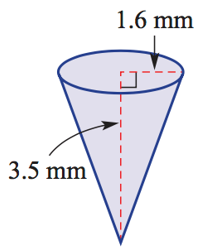 volume of a cone example question 2